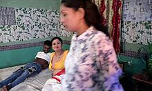 wanna see indian bhabhi get railed hard in threesome with stepsis and hubby? ffm creampie action!