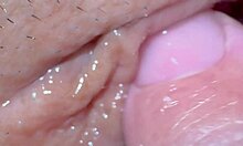 Amateur Japanese Wife's Shaved Pink Pussy 343 Days Post-Virginity Close-Up Dildo Ride