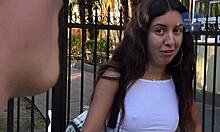 strangers double penetrate tight student pussy in juicy creampie