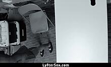 mall cop catches sneaky teen burglar and bends her over the metal detector for submission