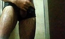skinny brazilian babe showers masturbates huge cock to orgasm