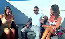 yo vittoria and pam's huge tits share one cock in lingerie threesome