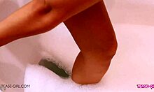 sexy brunette teen bath... perfect body on show for daddy