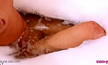 sexy brunette teen bath... perfect body on show for daddy