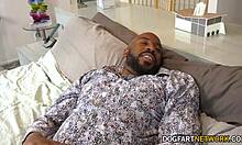 LUNA LEGEND SUCKS JOVAN'S BIG BLACK COCK AND SWALLOWS!