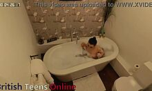 british teen slut fingers fat pussy in bath lingerie first time naughty vibes 🛁🍆💦