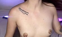 tall pretty brunette teases pussy for her devoted cuckold lover