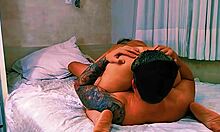 check out this cute blonde brazilian couple fucking his milky cock with her big tits and long hair