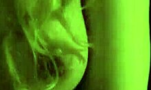 her soft hands glide oil over throbbing cock so teasingly