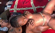 two lesbians, what happens when a huge cock joins for group ass worship and squirting threesome?