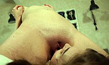 Beautiful teen brunette licks stepsister's wet pussy in first homemade lesbian experience moaning loudly during intense cunilingus session