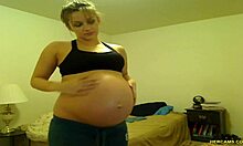 pregnant tori taylor teases webcam sucking horny in tight blue shorts