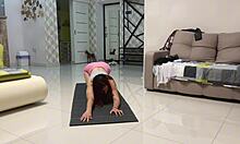 Angie Elif's Small Tits Brunette Fingers Pussy Post-Yoga Bliss