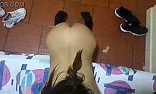 Busty Petite Brunette Neighbor Waits After Class For Motel Fuck