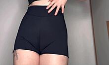 Juicy Latina Cameltoe Tease in Tight Gym Leggings Dripping Wet for You