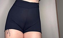 Juicy Latina Cameltoe Tease in Tight Gym Leggings Dripping Wet for You