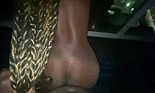 Shy skinny black teen neighbor orgasms hard in car POV