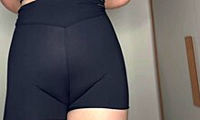 Juicy Latina Cameltoe Tease in Tight Gym Leggings Dripping Wet for You