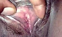 My Juicy Hairy Wife Pussy Spreads Wide Close-Up Wet and Tight