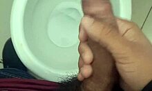 brazilian guy strokes monster cock solo in bathroom day six