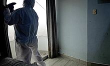 i called cleaner he got hard i took him doggy fucked stranger staff