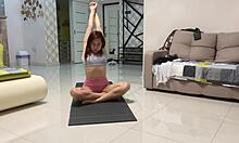 Angie Elif's Small Tits Brunette Fingers Pussy Post-Yoga Bliss