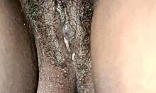 My Juicy Hairy Wife Pussy Spreads Wide Close-Up Wet and Tight