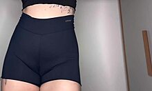 Juicy Latina Cameltoe Tease in Tight Gym Leggings Dripping Wet for You