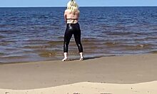 Damn my big leather ass in heels walks beach naked blonde milf legs spread pussy fetish forest tease