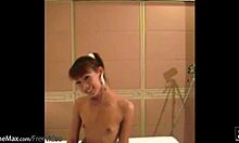 Dude this homemade exotic ladyboy strokes hard then blasts jizz everywhere