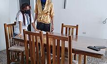 stepbrother can't resist my uniform so we fuck hard