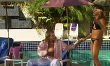 blonde spills how her friend's cock fucked her wildly in pool