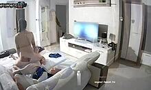 real amateur couple voyeur blowjob then cowgirl spooning ride on home cock