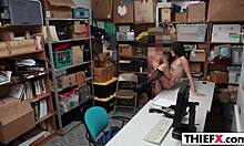 thief teen caught stealing gets nailed hard by burglar in garage office