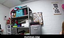 Amber stark caught stealing panties punished sexually by officer rusty nails