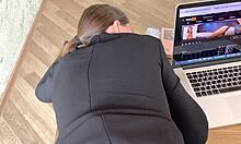 Slutty Secretary Assfucked Doggystocked Creampied Swallows Office Cum Load!