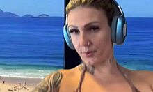 Gym Workout Near Ipanema Beach Bikini Sweat Dripping Down Legs