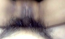 บ้านๆ girl with pretty shaved big clit pussy gets fucked wet to creampie orgasm!