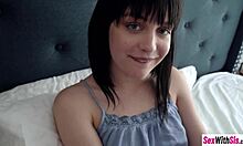 stepsister nala nova's small tits bounce sucking my huge cock on cam