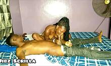 ebony teen takes jibz scrilla big black cock deep till creampie fills pussy