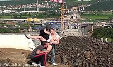 cute petite 18+ teen fucked hard outdoors by two monster cocks 👅🍆🔥