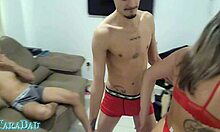 hey babe watch your girlfriend take dp from roommate double cocks