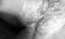 my hairy pussy up close all covered in hot cum