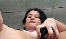 horny latina teen shoves toys deep in dripping pussy cums hard showing off for cuckold watchers