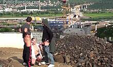 cute petite 18+ teen fucked hard outdoors by two monster cocks 👅🍆🔥