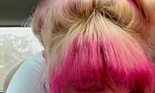 real street hooker deepthroats bareback fucks bent over car then gulps cum load no condom