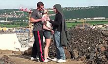 cute petite 18+ teen fucked hard outdoors by two monster cocks 👅🍆🔥