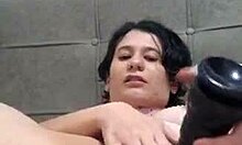 horny latina teen shoves toys deep in dripping pussy cums hard showing off for cuckold watchers