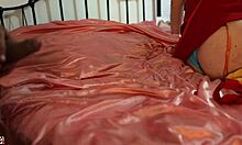 french red satin turkish lingerie babe blows then anal plugs pov!