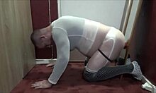 Bisexual crossdresser mark wright takes ass fuck ass to mouth then swallows piss cum